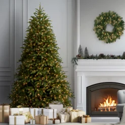 Hot National Tree Company 7.5 ft. Pre-Lit Jersey Fraser Fir Medium Tree with Dual Color LED Lights