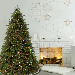 New National Tree Company 7.5 ft. Pre-Lit Jersey Fraser Fir Tree with Multicolor Lights