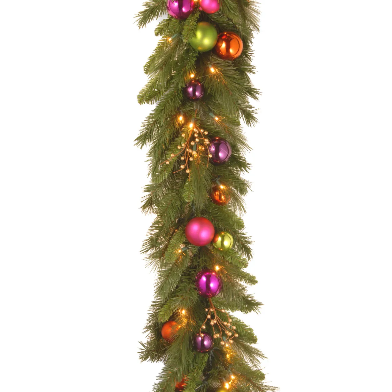 Outlet National Tree Company 6 ft. Pre-Lit Kaleidoscope Garland with Warm White LED Lights