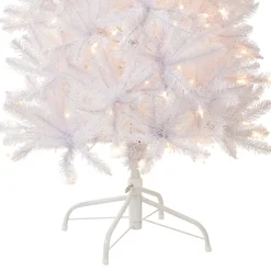 New National Tree Company 7 ft. Pre-Lit Kingswood Fir White Pencil Tree with Clear Lights