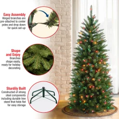 Hot National Tree Company 4.5 ft. Pre-Lit Kingswood Fir Pencil Tree with Multicolor Lights