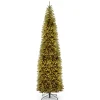 Online National Tree Company 12 ft. Pre-Lit Kingswood Fir Pencil Slim Tree with Clear Lights