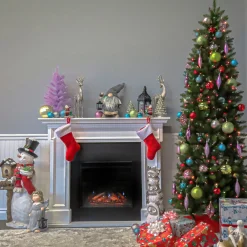 Best National Tree Company 7 ft. Pre-Lit Kingswood Fir Pencil Tree with Multicolor Lights