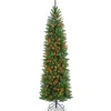 Discount National Tree Company 7.5 ft. Pre-Lit Kingswood Fir Pencil Tree with Multicolor Lights