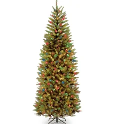 New National Tree Company 7.5 ft. Pre-Lit Kingswood Fir Slim Tree with PowerConnect Dual Color LED Lights