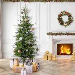 Sale National Tree Company 10 ft. Pre-Lit Lark Pine Feel Real Medium Tree with Warm White LED Rice Lights