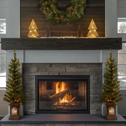Sale National Tree Company 4 ft. Pre-Lit Leigh Valley Tree Set with Clear Lights