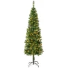 Sale National Tree Company 6 ft. Pre-Lit Linden Spruce Slim Tree with Warm White LED Lights