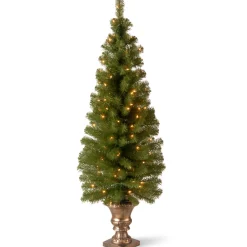 Clearance National Tree Company 5 ft. Pre-Lit Montclair Spruce Slim Tree with Clear Lights