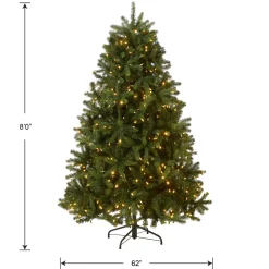 Best National Tree Company 8 ft. Pre-Lit Newberry Spruce Tree with PowerConnect Dual Color LED Lights