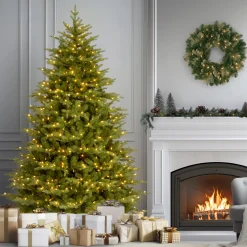 Sale National Tree Company 9 ft. Pre-Lit Nordic Spruce Medium Tree with Clear Lights