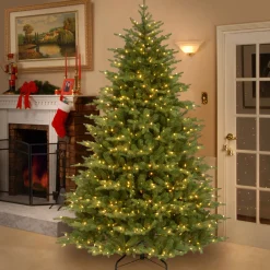 Sale National Tree Company 9 ft. Pre-Lit Nordic Spruce Medium Tree with Clear Lights