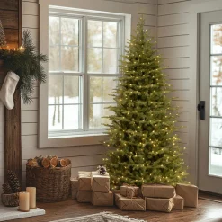 Best National Tree Company 6.5 ft. Pre-Lit Nordic Spruce Slim Tree with Clear Lights
