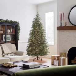 Sale National Tree Company 7.5 ft. Pre-Lit Nordic Spruce Slim Tree with Clear Lights