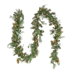 Outlet National Tree Company 9 ft. Pre-Lit North Conway Garland with Clear Lights