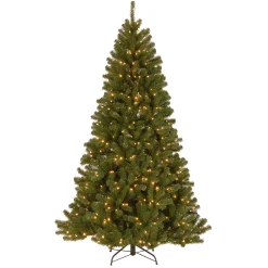 Online National Tree Company 7.5 ft. Pre-Lit North Valley Spruce Tree with PowerConnect Light Parade LED Lights