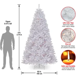 Hot National Tree Company 9 ft. Pre-Lit North Valley Spruce White Tree with Clear Lights