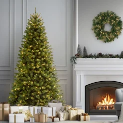 Online National Tree Company 6.5 ft. Pre-Lit North Valley Spruce Tree with Clear Lights
