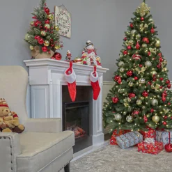 Online National Tree Company 6.5 ft. Pre-Lit North Valley Spruce Tree with Clear Lights