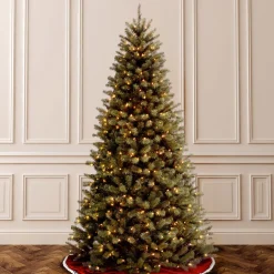 Online National Tree Company 6.5 ft. Pre-Lit North Valley Spruce Tree with Clear Lights