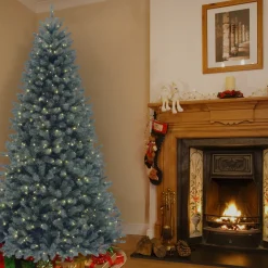 Best National Tree Company 7.5 ft. Pre-Lit North Valley Spruce Blue Tree with Clear Lights