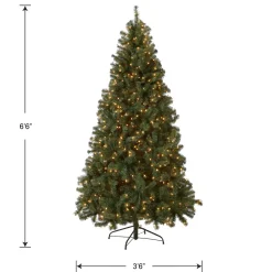 New National Tree Company 6.5 ft. Pre-Lit North Valley Spruce Blue Tree with Clear Lights
