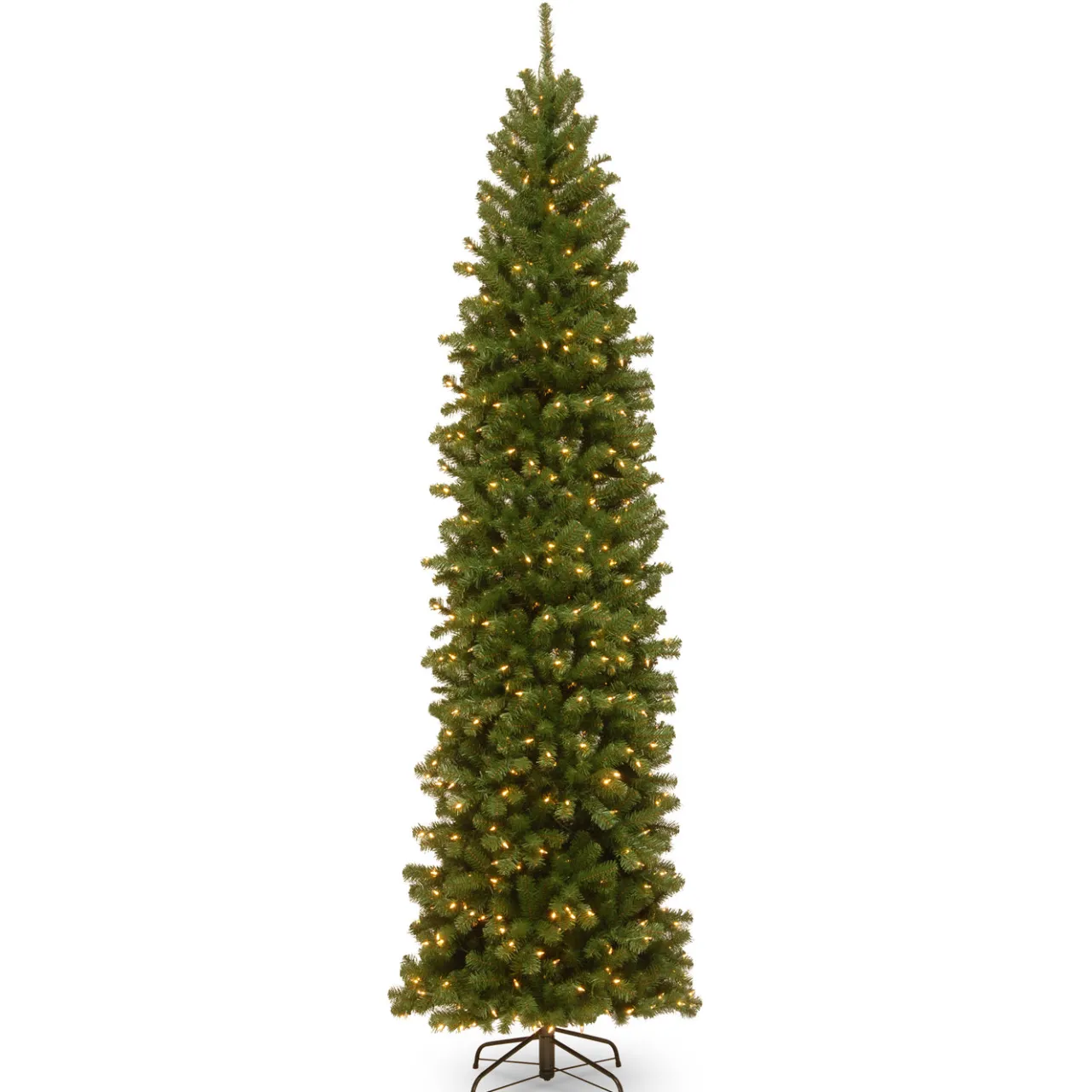Hot National Tree Company 10 ft. Pre-Lit North Valley Spruce Pencil Slim Tree with Clear Lights