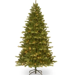 Online National Tree Company 7.5 ft. Pre-Lit Northern Spruce Memory-Shape Tree with PowerConnect Dual Color LED Lights and Music Match