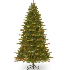 Online National Tree Company 7.5 ft. Pre-Lit Northern Spruce Memory-Shape Tree with PowerConnect Dual Color LED Lights and Music Match