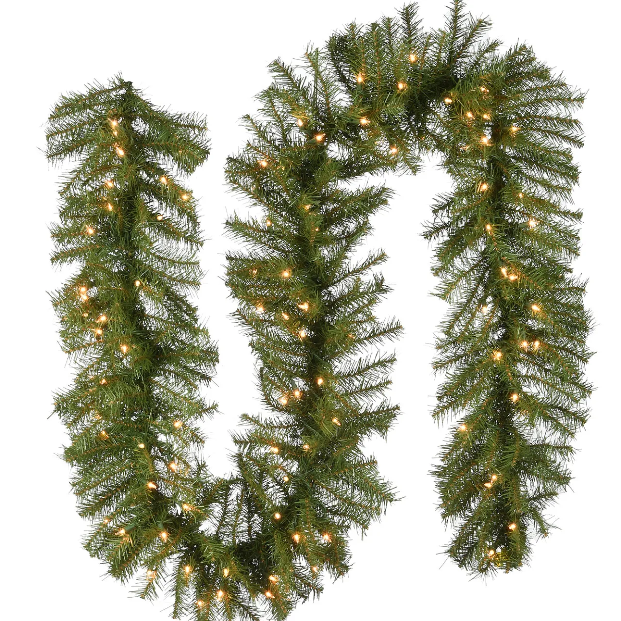 Discount National Tree Company 9 ft. Pre-Lit Norwood Fir Garland with Clear Lights - 12 in Diameter