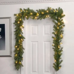 Best National Tree Company 9 ft. Pre-Lit Norwood Fir Garland with LED Lights