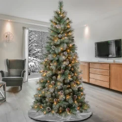 Clearance National Tree Company 6 ft. Pre-Lit Perry Mixed Pine Tree with Clear Lights