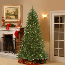 Online National Tree Company 7.5 ft. Pre-Lit Peytom Spruce Tree with Clear Lights