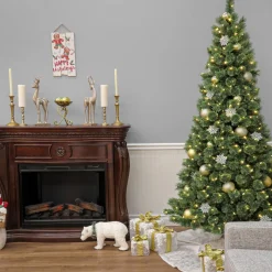 Discount National Tree Company 7.5 ft. Pre-Lit Pilchuck Pine Tree with LED Lights