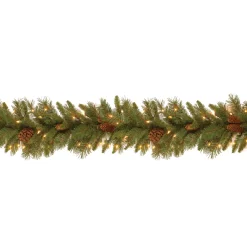 Sale National Tree Company 9 ft. Pre-Lit Pine Cone Garland with Clear Lights