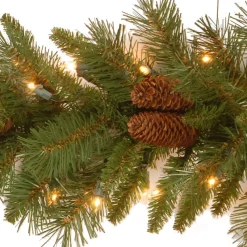 Sale National Tree Company 9 ft. Pre-Lit Pine Cone Garland with Clear Lights
