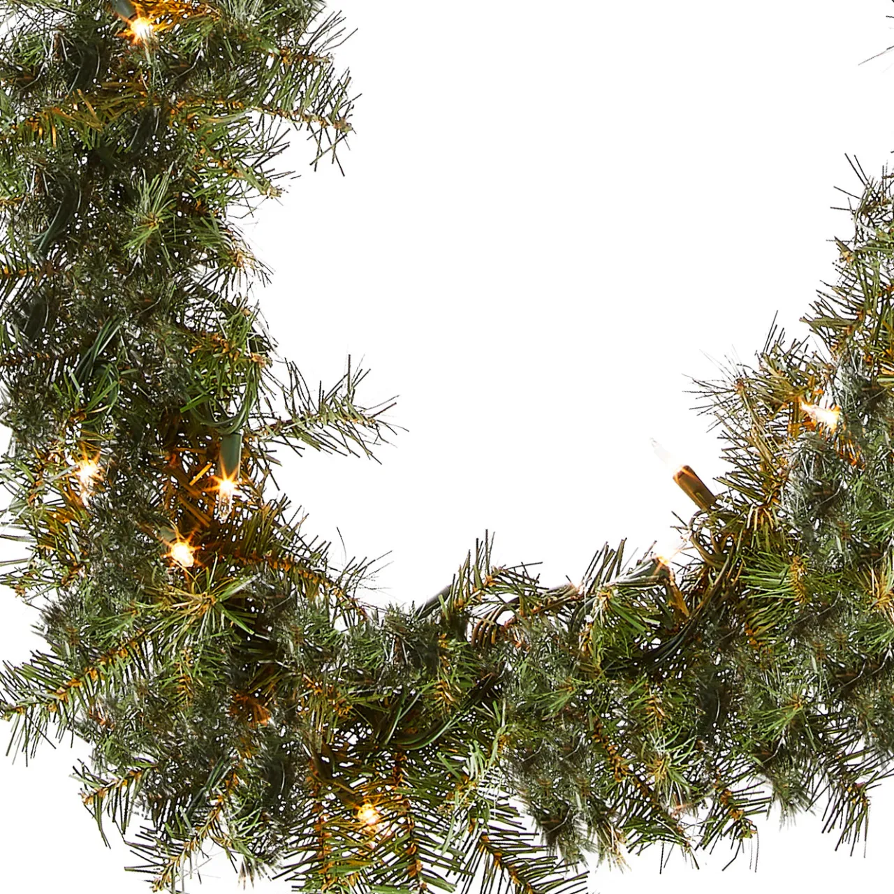 Discount National Tree Company 9 ft. Pre-Lit Plug-In Norwood Fir Garland with Clear Lights - 10 in Diameter