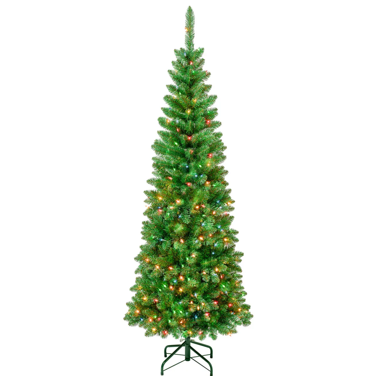 Hot National Tree Company 6 ft. Pre-Lit Rowan Slim Tree with Multicolor Lights