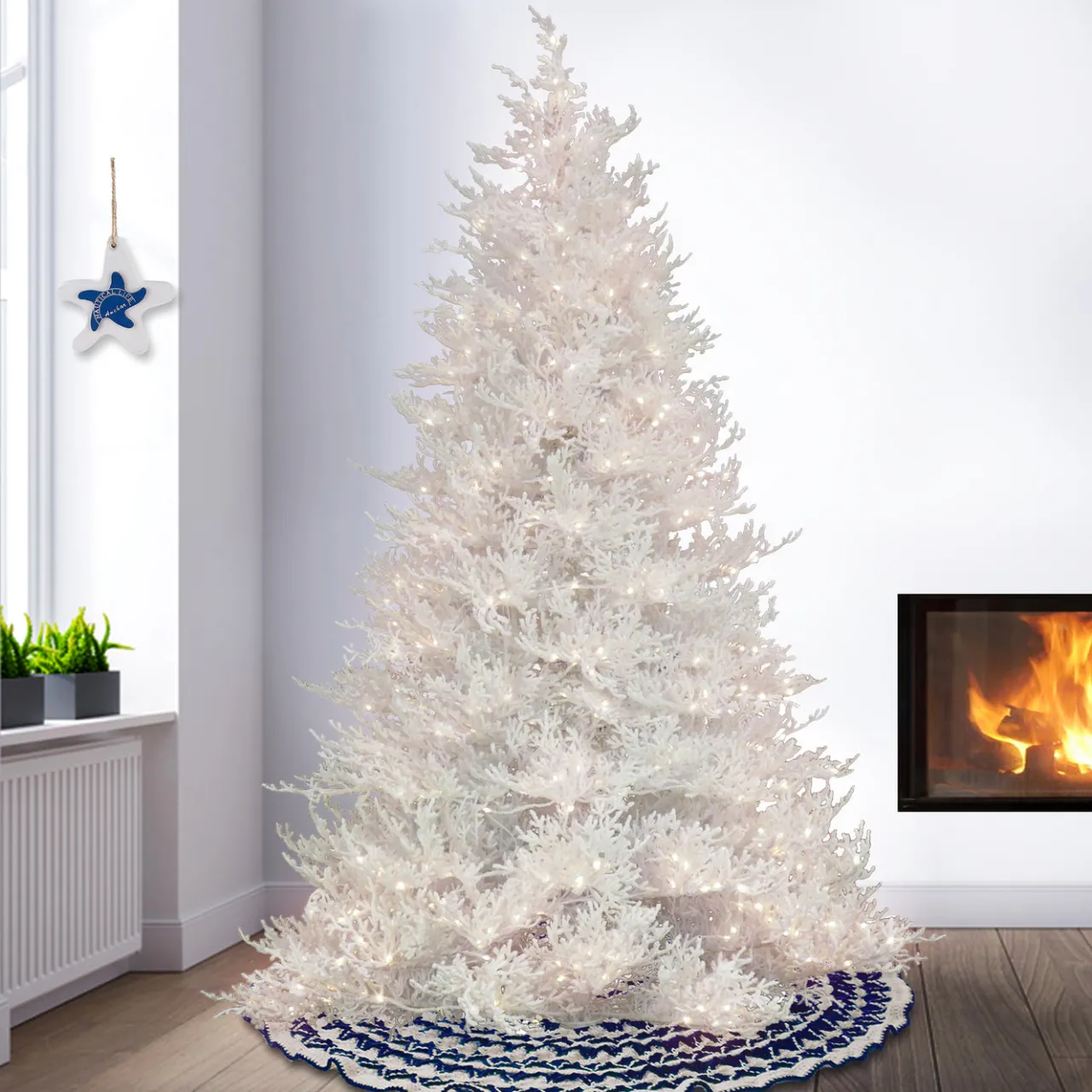 Sale National Tree Company 6.5 ft. Pre-Lit Sea Coral Tree with Warm White LED Lights