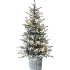 Sale National Tree Company 4.5 ft. Pre-Lit Snowy Alpine Fir Tree with LED Lights