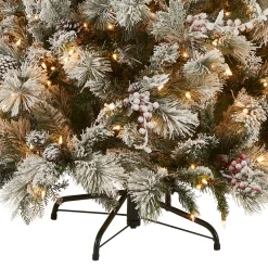 Clearance National Tree Company 7.5 ft. Pre-Lit Snowy Bedford Pine Tree with Clear Lights