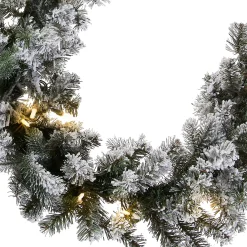 Discount National Tree Company 9 ft. Pre-Lit Snowy Camden Garland with Clear Lights