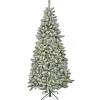 Outlet National Tree Company 9 ft. Pre-Lit Snowy Chatham Slim Tree with PowerConnect Dual Colored LED Lights