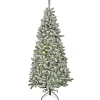 Outlet National Tree Company 6.5 ft. Pre-Lit Snowy Chatham Slim Tree with PowerConnect Dual Color LED Lights
