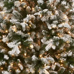 Best National Tree Company 6.5 ft. Pre-Lit Snowy Everest Fir Medium Tree with Clear Lights