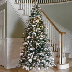 Best National Tree Company 6.5 ft. Pre-Lit Snowy Everest Fir Medium Tree with Clear Lights