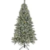 Sale National Tree Company 9 ft. Pre-Lit Snowy Harwich Hinged Tree with PowerConnect Warm White LED Lights