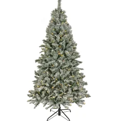 Sale National Tree Company 9 ft. Pre-Lit Snowy Harwich Tree with PowerConnect Dual Colored LED Lights