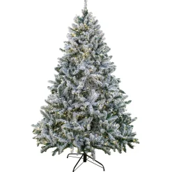 Clearance National Tree Company 6.5 ft. Pre-Lit Snowy Hudson Tree with PowerConnect Warm White LED Lights