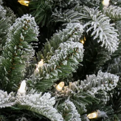 Sale National Tree Company 6 ft. Pre-Lit Snowy Libby Fir Tree with LED Lights